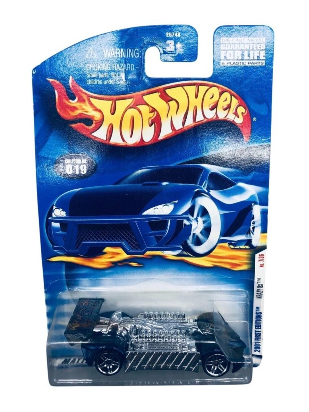 Hot Wheels 2001 1st edition Krazy 8s #7/36 collector 019 silver black 2000 new R